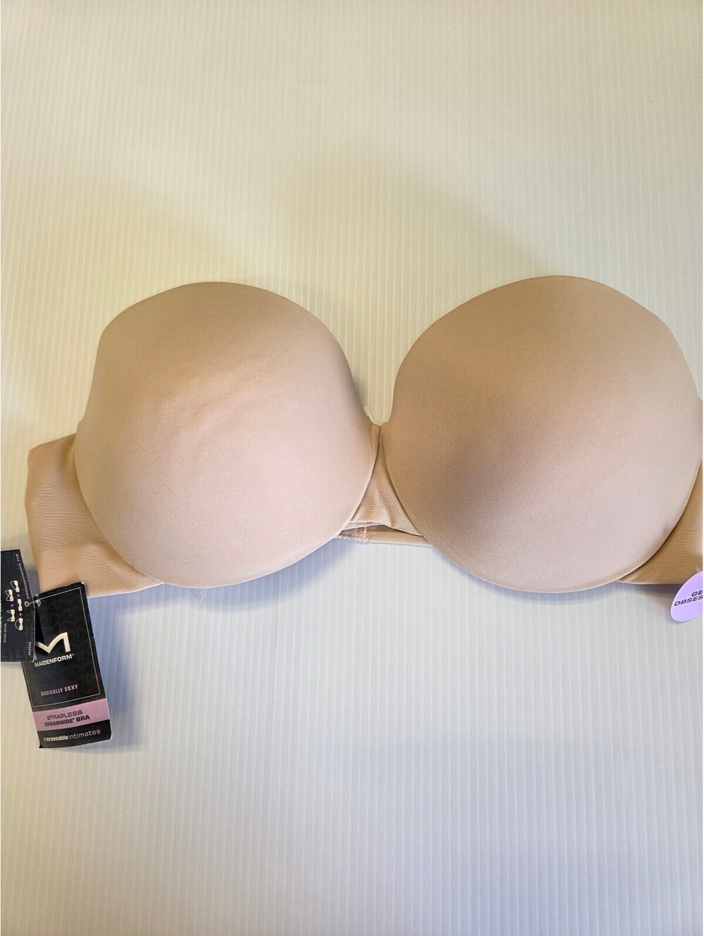 Maidenform Women's Strapless Nude Bra Size 38B with Removable Straps